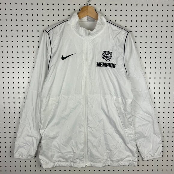 Memphis‎ Tigers Nike Windbreaker Jacket Size Medium White Black Full Zip Warm Up - Picture 2 of 5